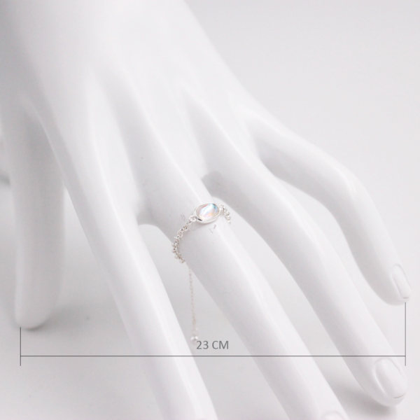 Luna Silver Ring with Opalescent Stone - Image 2