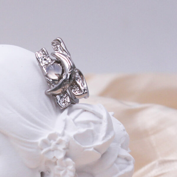 Lunar Glow Sterling Silver Earring with Moonstone - Image 2