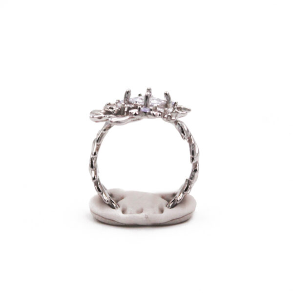 Gothic Thorn Sterling Silver Ring with Crystal and Amethyst Accents - Image 2