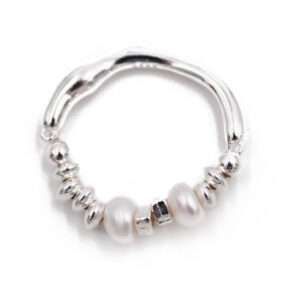 Starlit Sterling Silver Nugget Ring