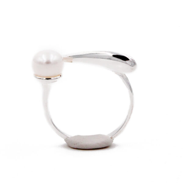 Aurora Sterling Silver Ring with Freshwater Pearl - Image 2